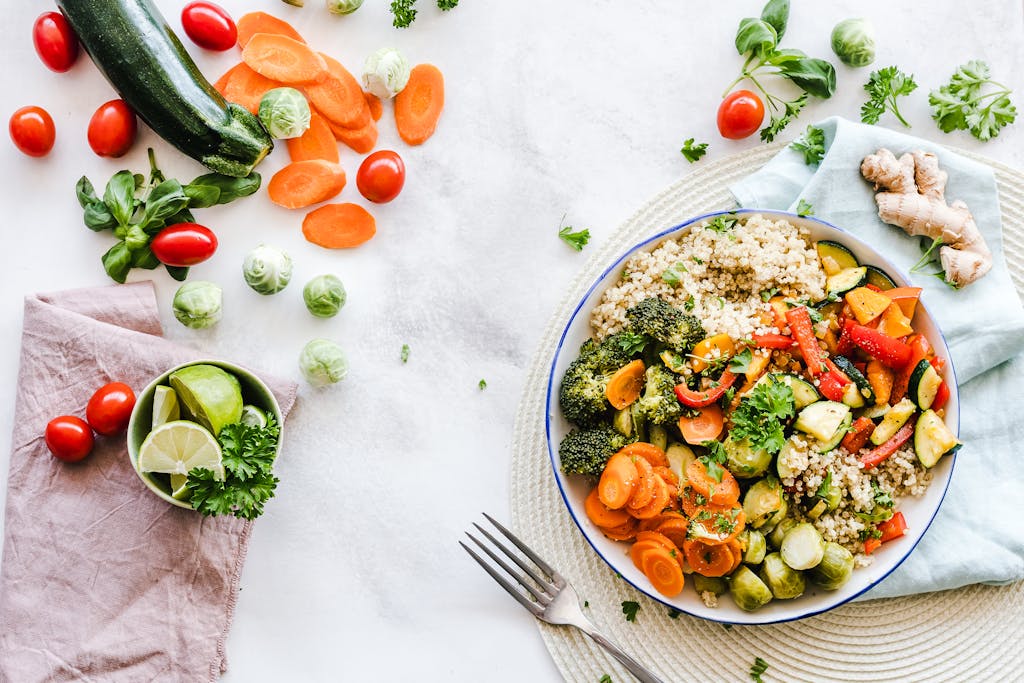Healthy nutrition food supporting natural healing, energy, and body balance